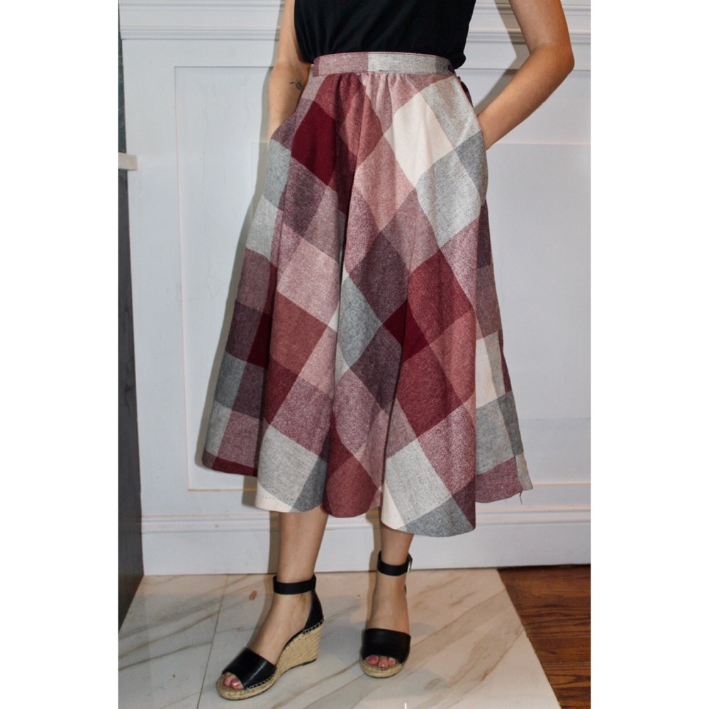 Vintage Plaid Circle Skirt